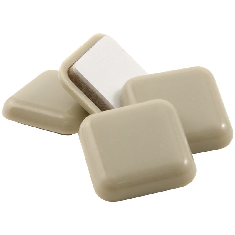 SUPER SLIDERS Self-Stick, Square Heavy Furniture Sliders for Carpeted Surfaces (4 pack) - 1"" Square Beige SuperSliders - Image 4